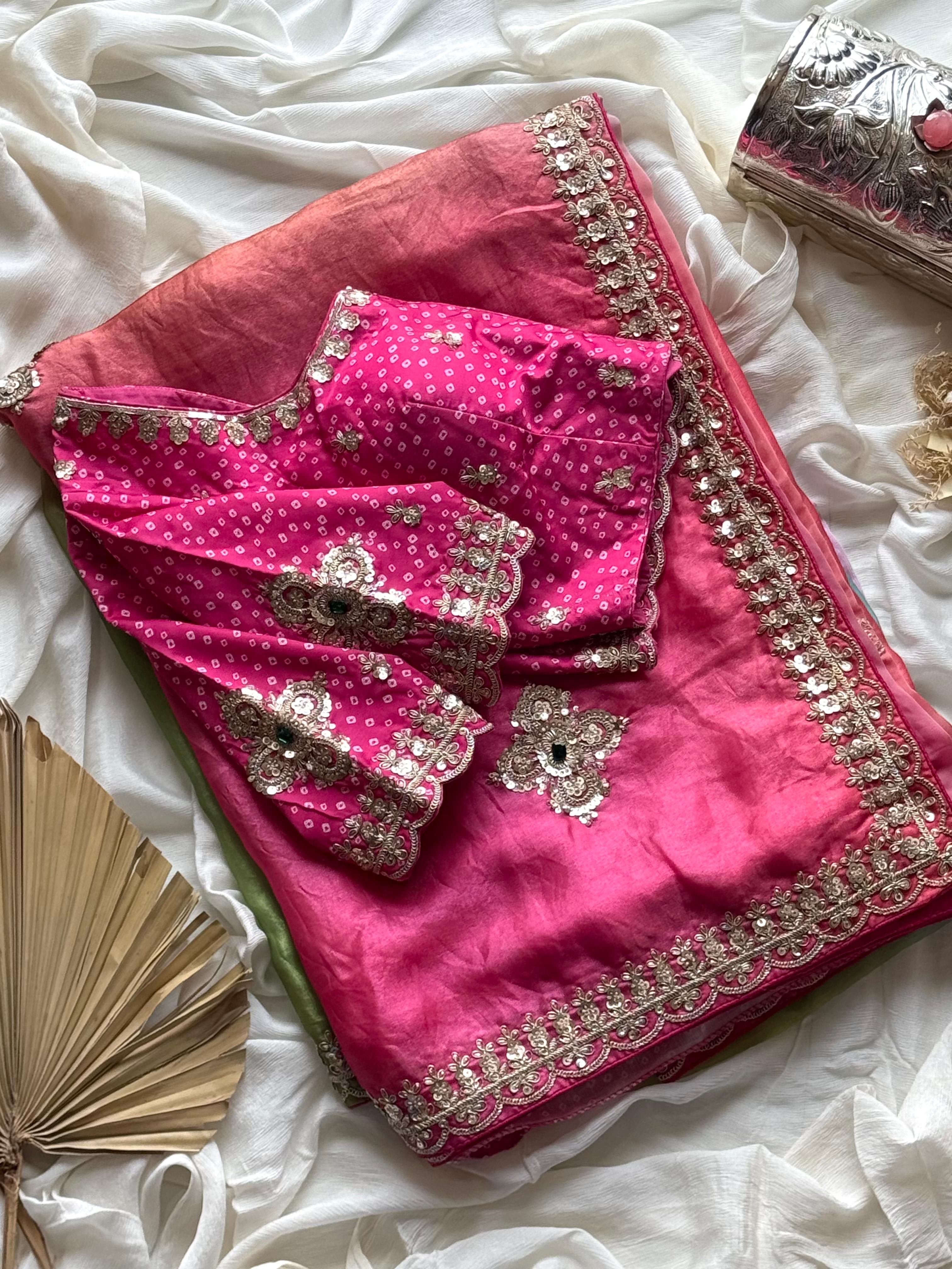 Roohani - Designer Tabby Silk Saree