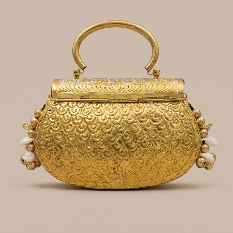 ZP20-Hand Carved Gold Clutch