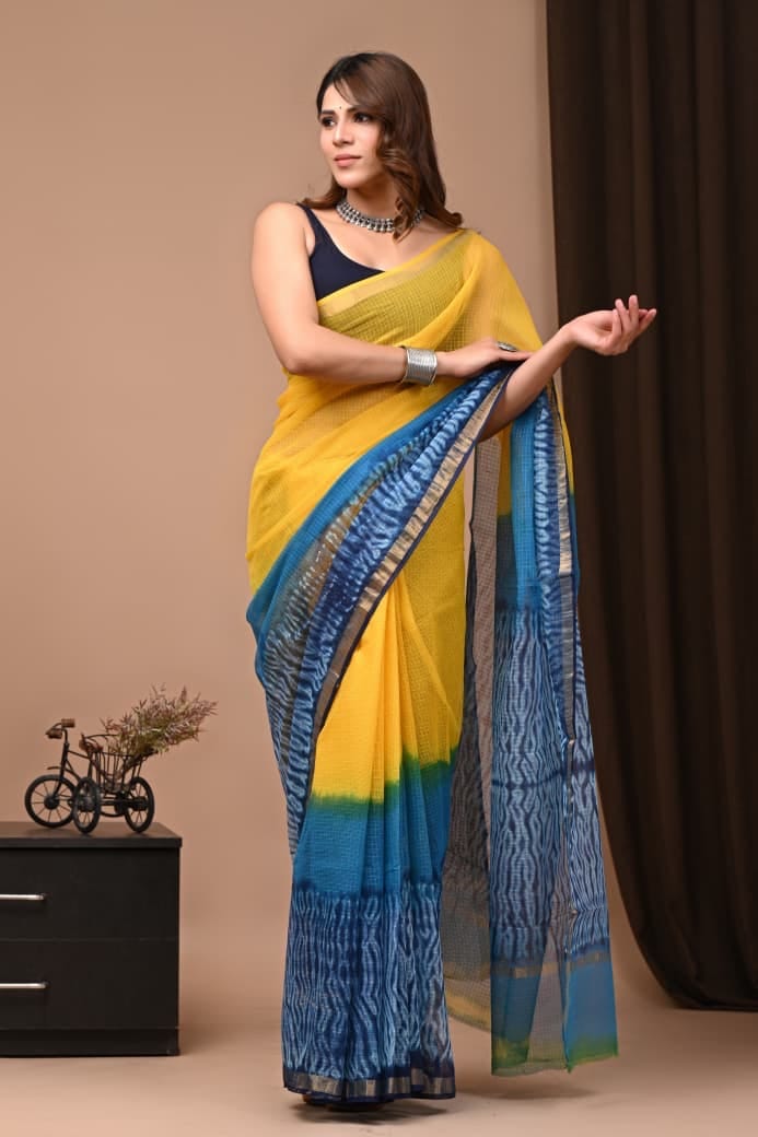 Misha - Hand Block Printed Kota Cotton Sarees