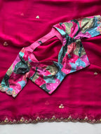 Sweta - Pure Organza Crepe Designer Saree