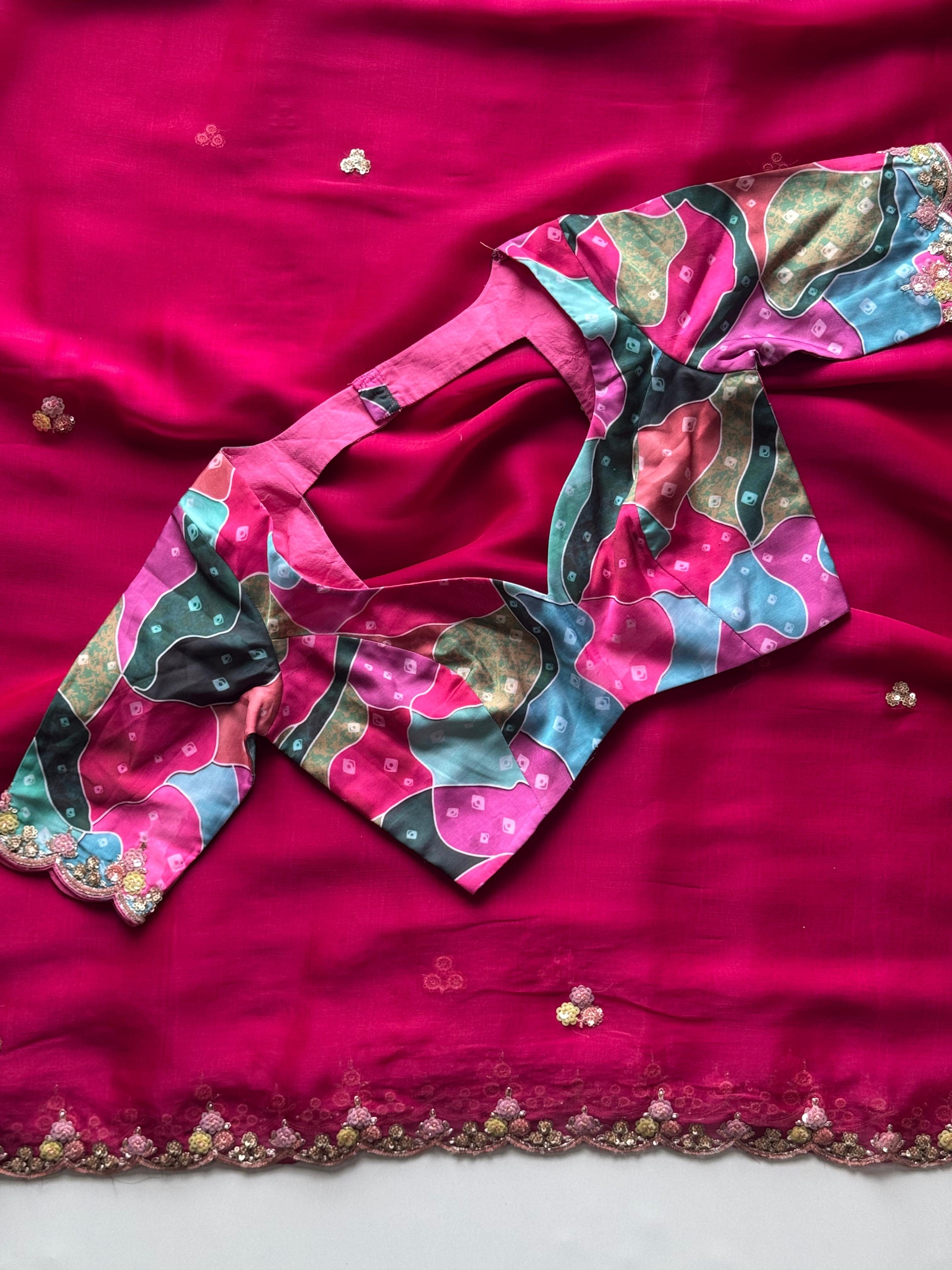 Sweta - Pure Organza Crepe Designer Saree