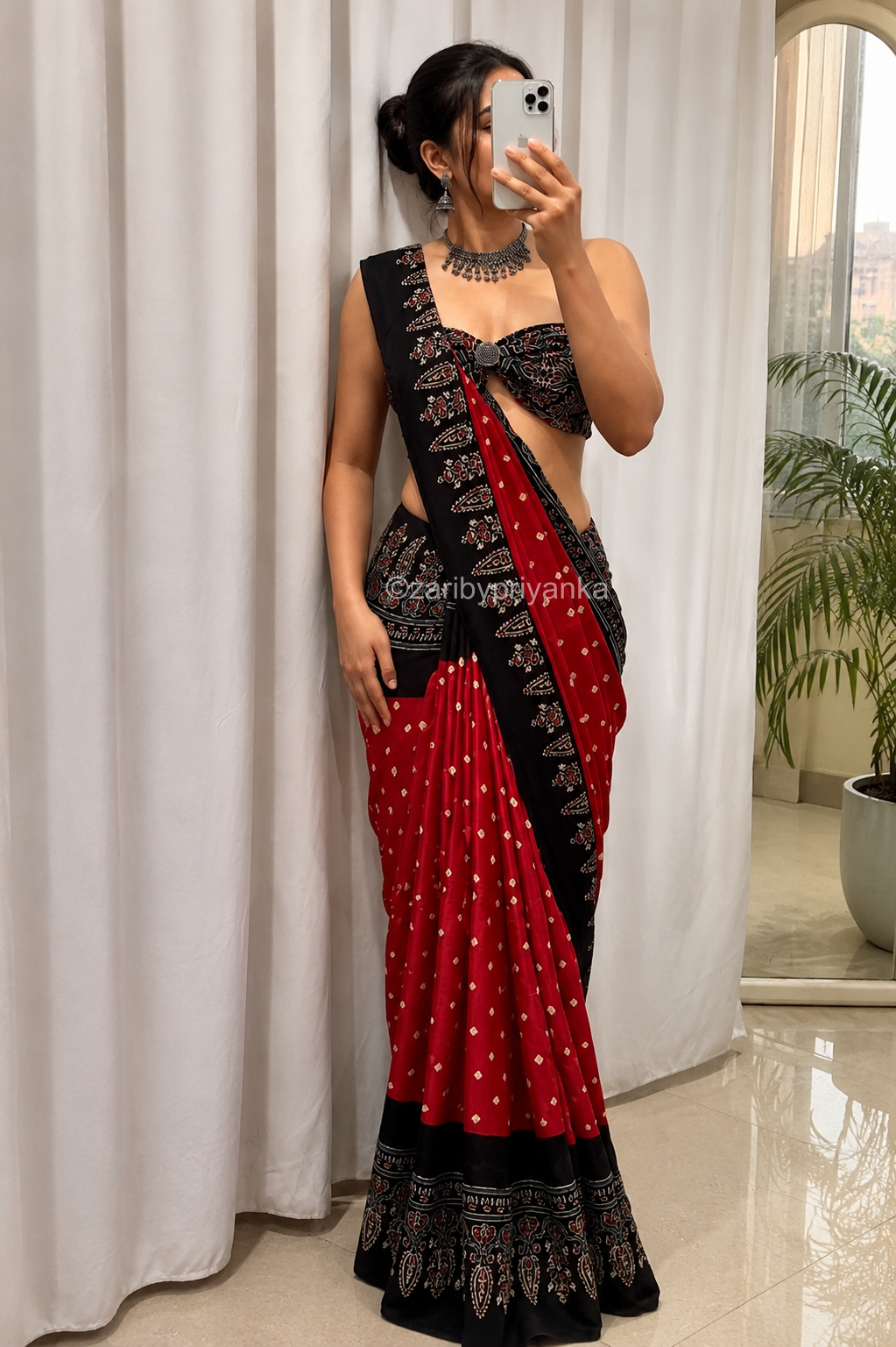 Tiyara - Pure Modal Ajrakh saree