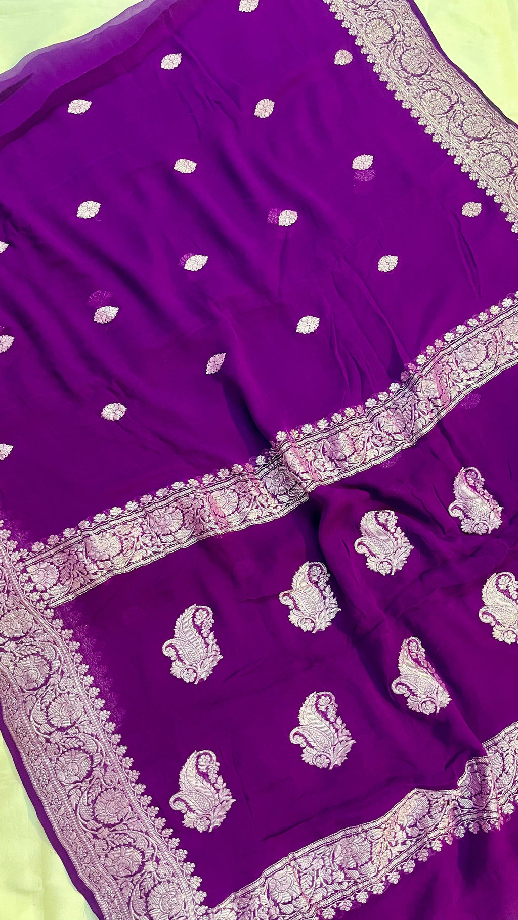 Avra - Banarasi Pure Khaddi Georgette Kadwa Saree