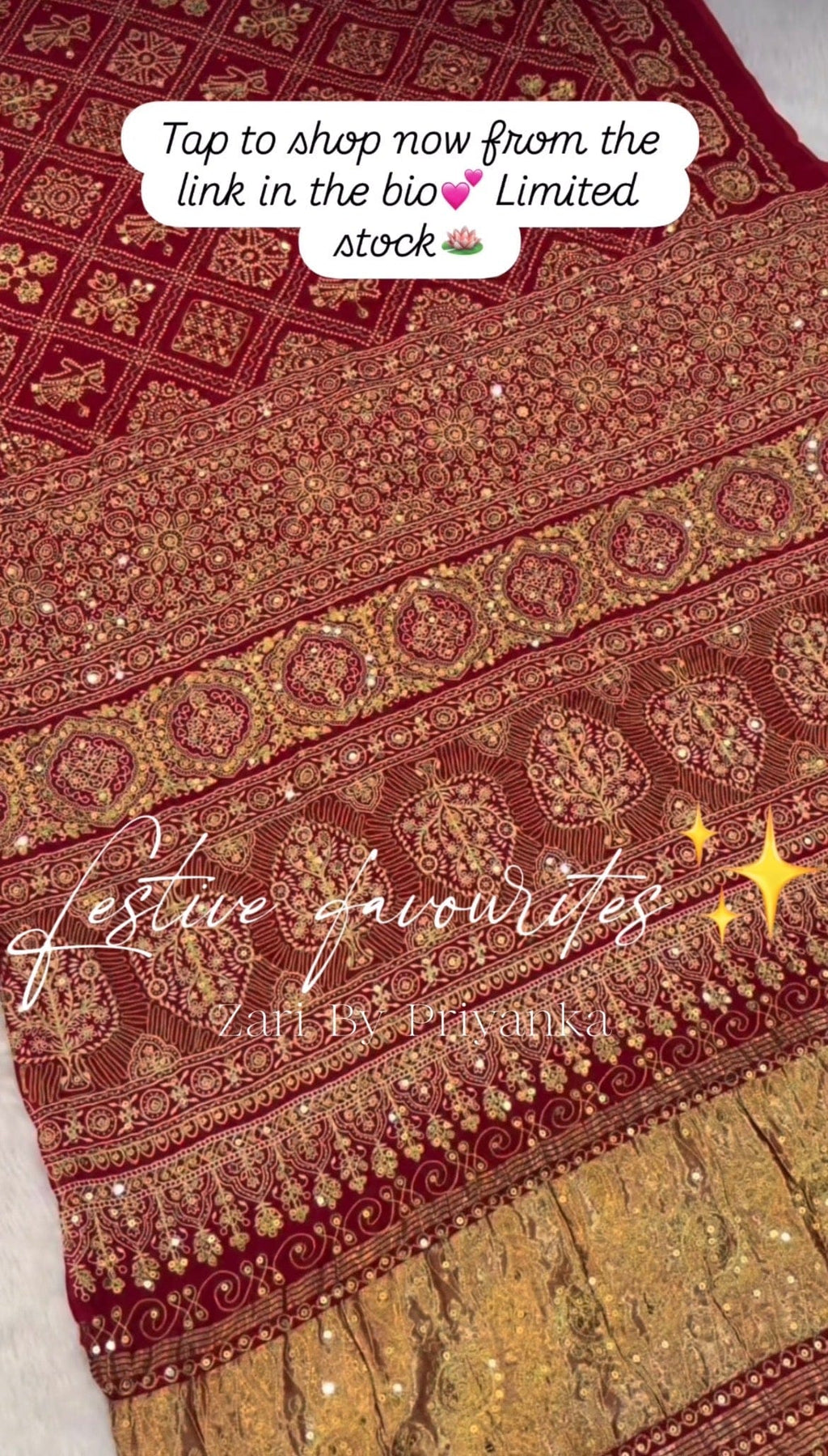 Jal - Pure Gajji Silk Saree with full Handwork