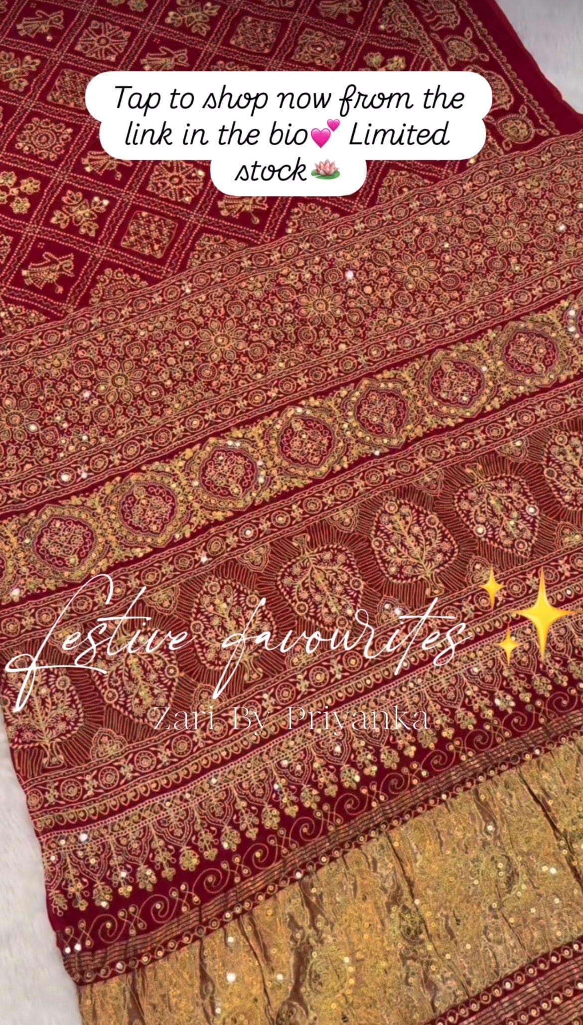 Jal - Pure Gajji Silk Saree with full Handwork