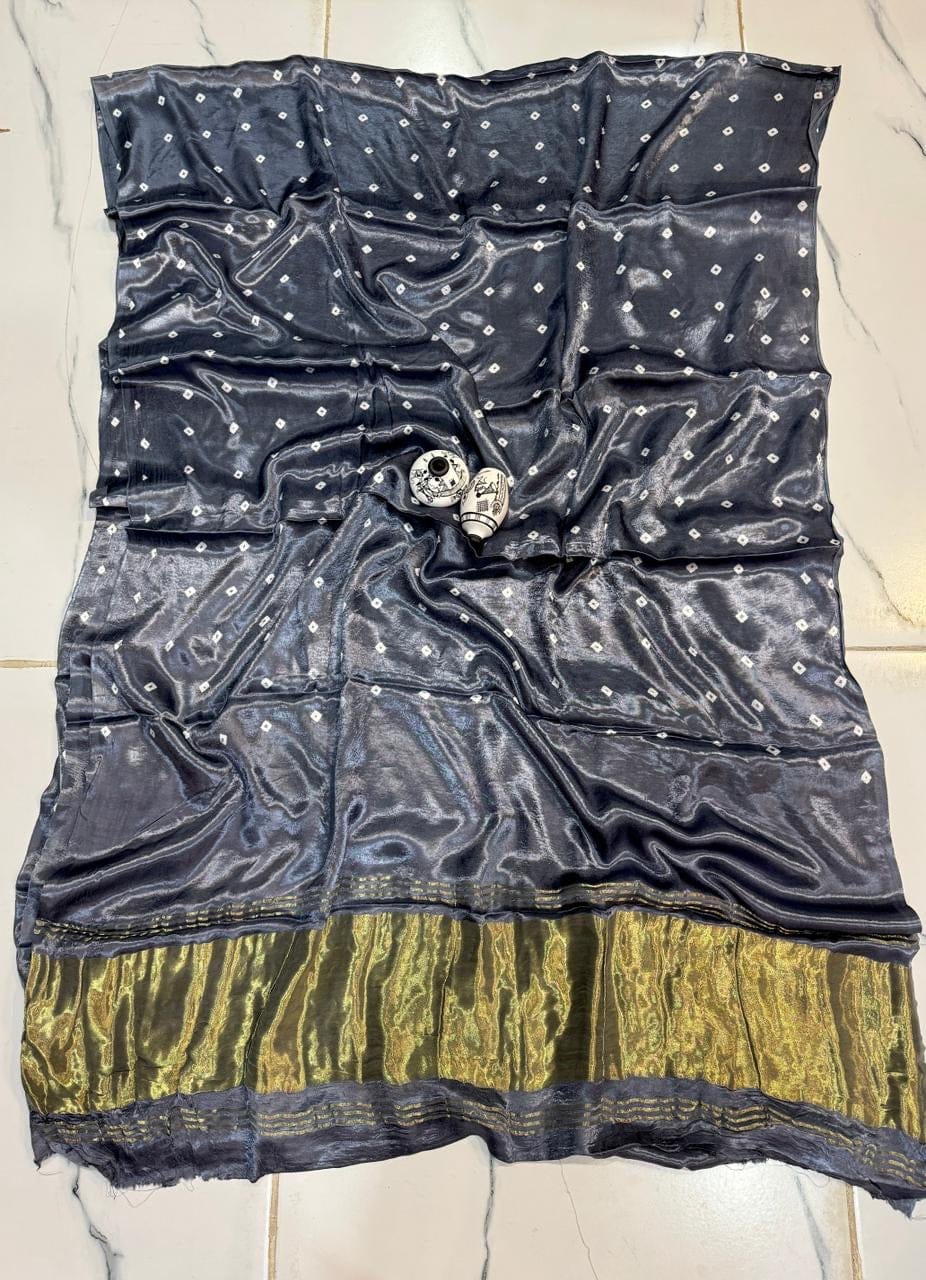 Misha - Pure Gajji Silk Bandej Saree