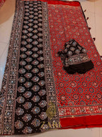 Sutra - Designer Ajrakh Handworked Saree