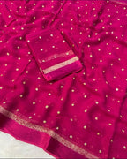 Zia Viscose Georgette Butti Sequin Saree