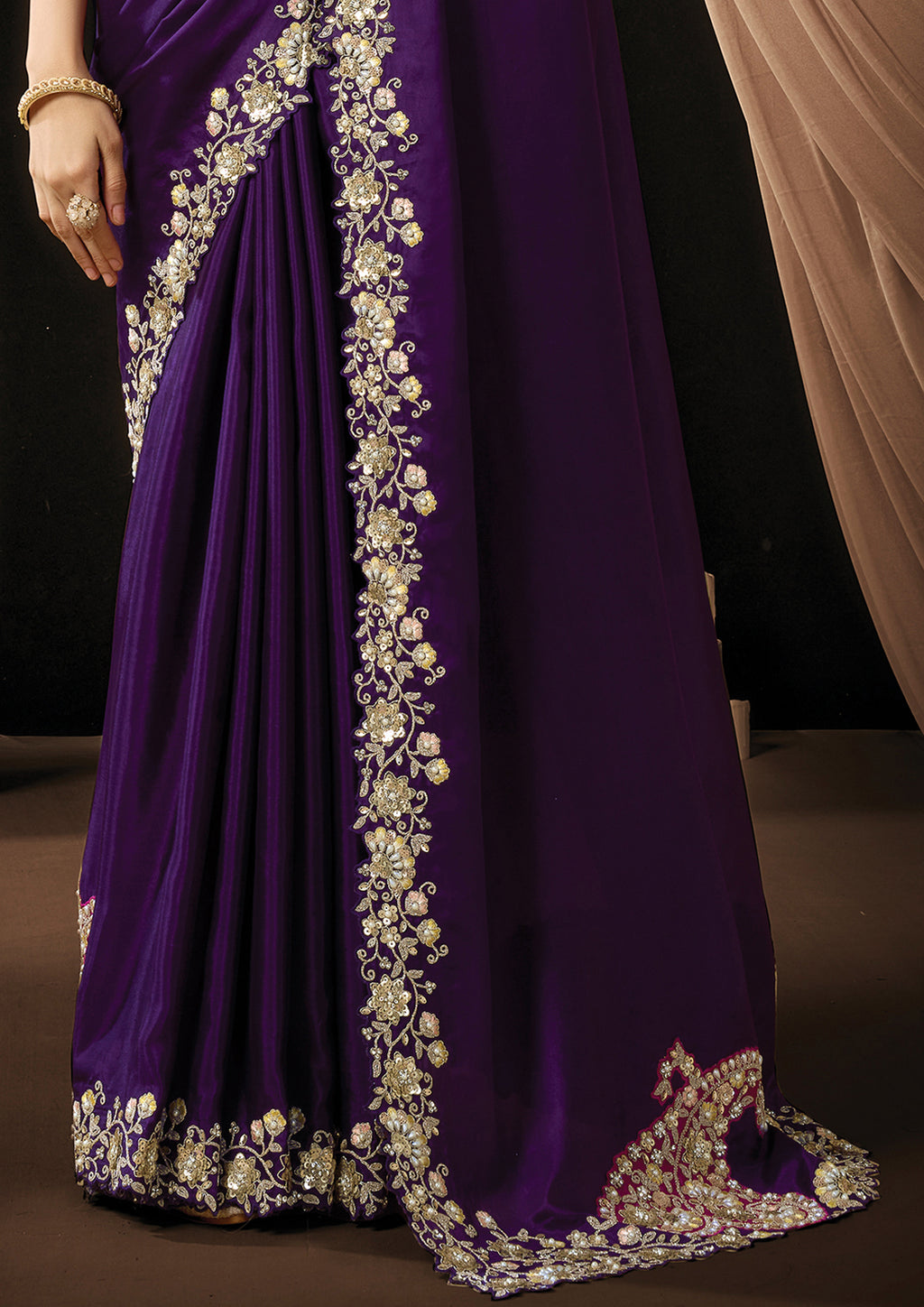 Mitara - Designer Satin Saree