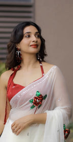 Treasa - Pure Chiffon Saree with handwork