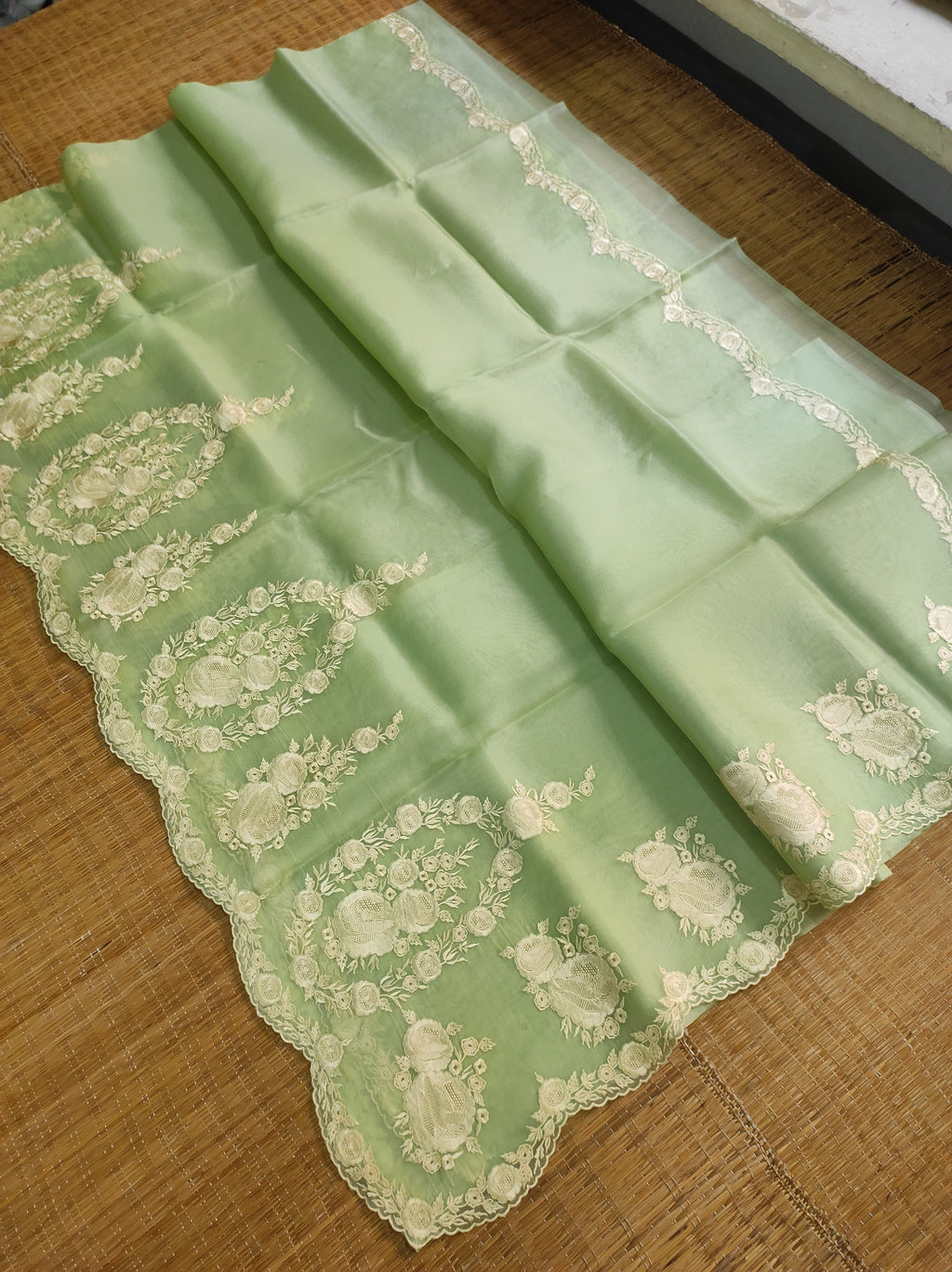 Amira - Pure Organza Silk Plain Saree with Special Tassels