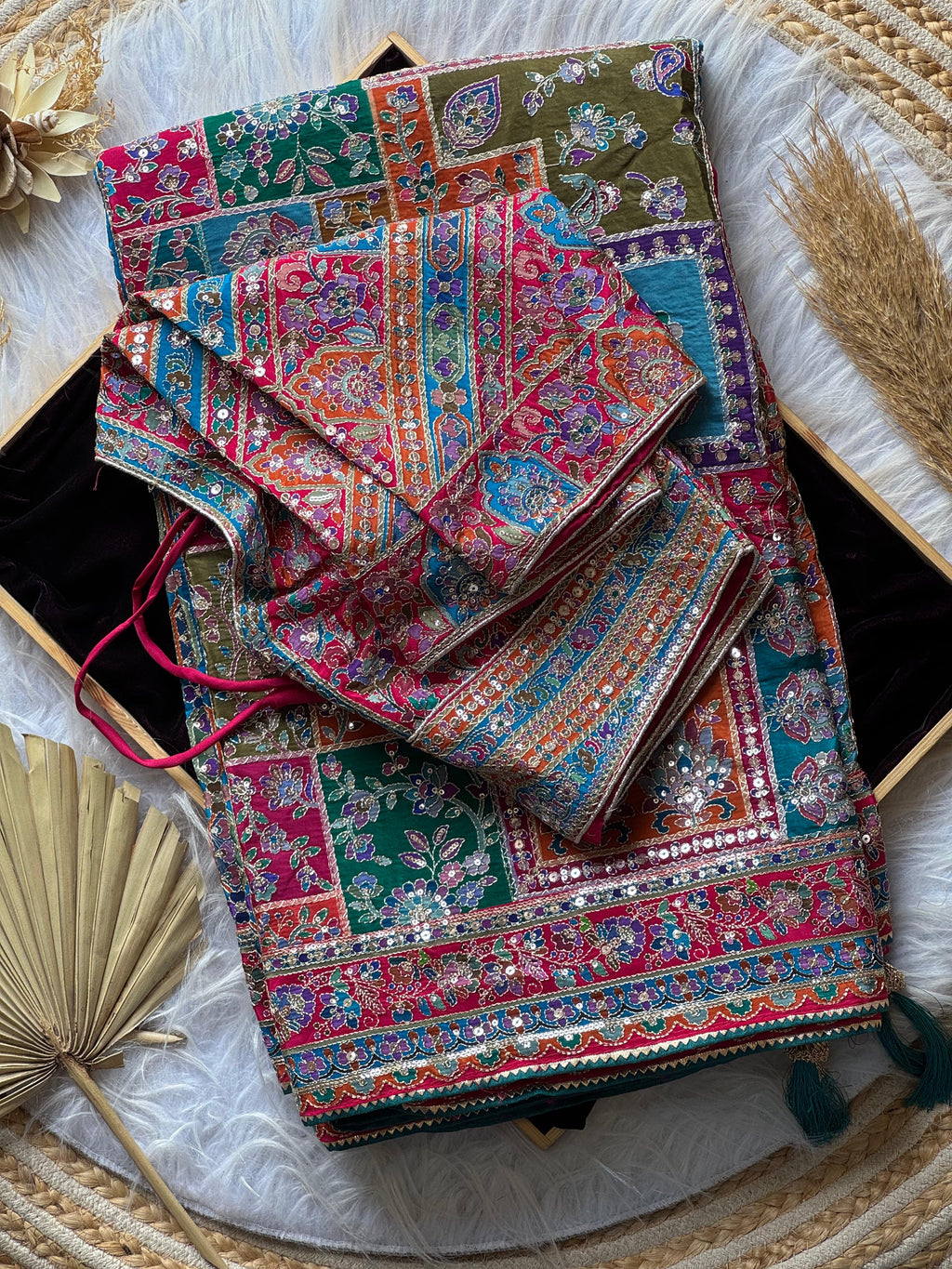 Nishma- Designer Tissue Crepe Saree