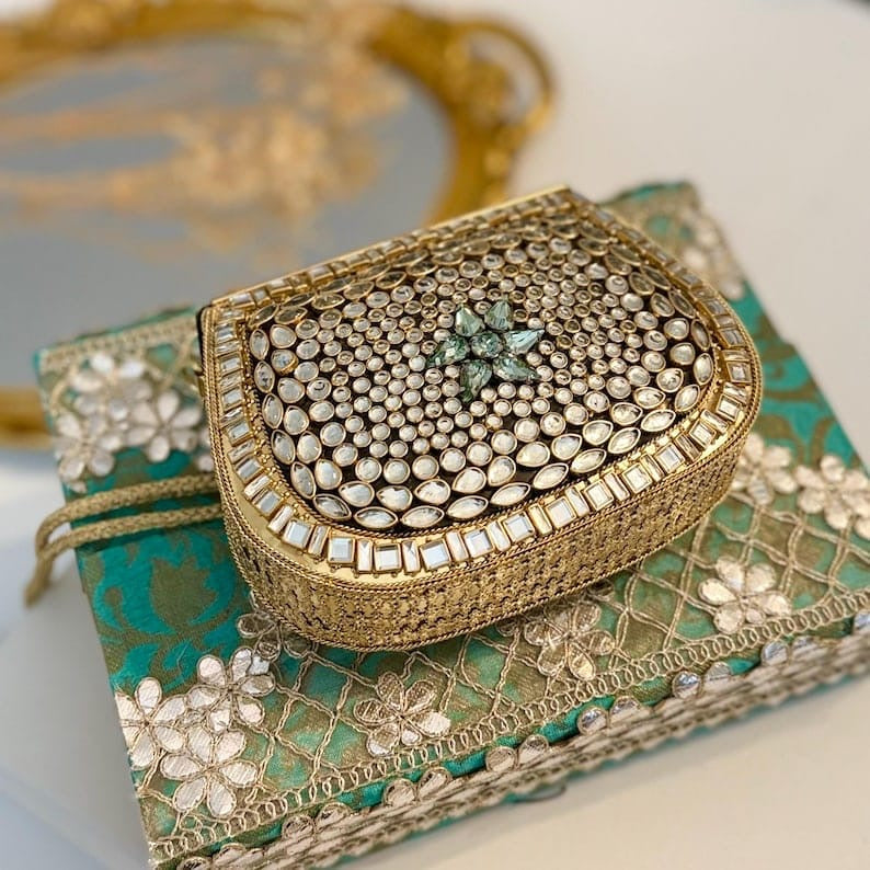 ZP11- Exclusive Hand Carved High Metal Clutch