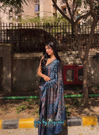 Tripthi - Pure Modal Hand stitched Mirror Designer Saree
