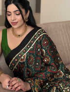 Sravti | Handcrafted Ajrakh Couture Saree