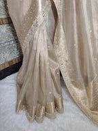 Shehnaz - Maharani Glass Tissue Silk Saree with Handwork