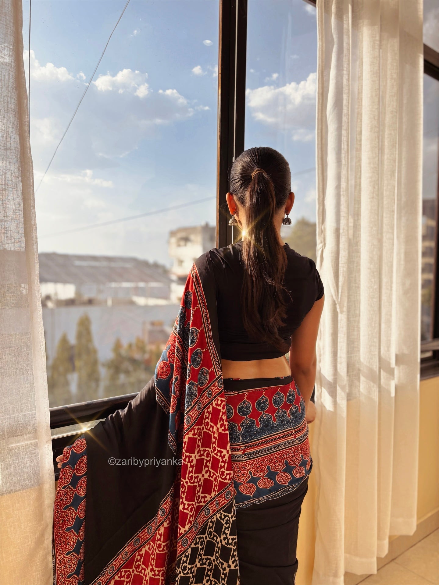 Sindoor  - Pure Modal Ajrakh saree