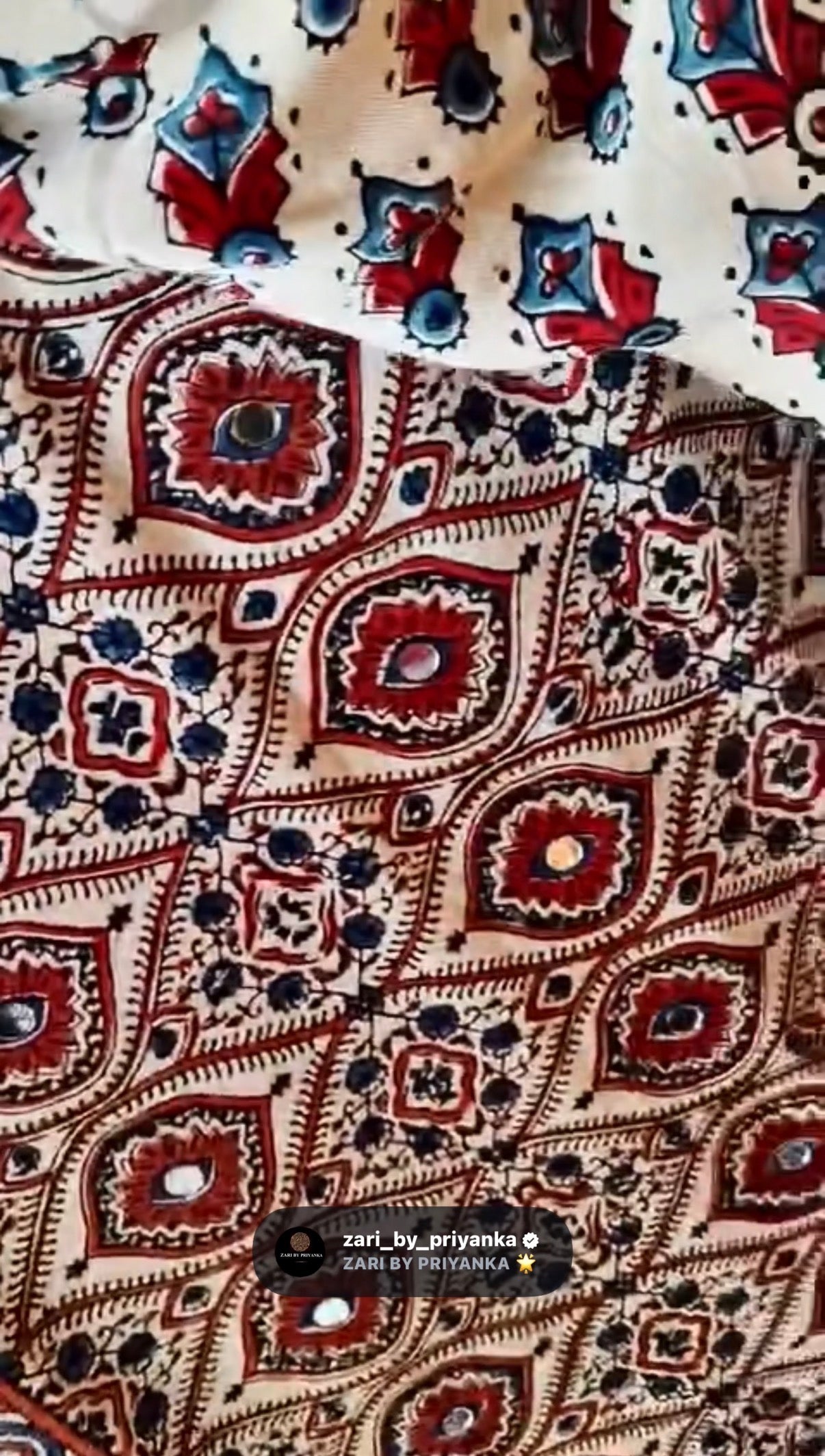 Vishali - Pure Modal Ajrakh Mirror work saree