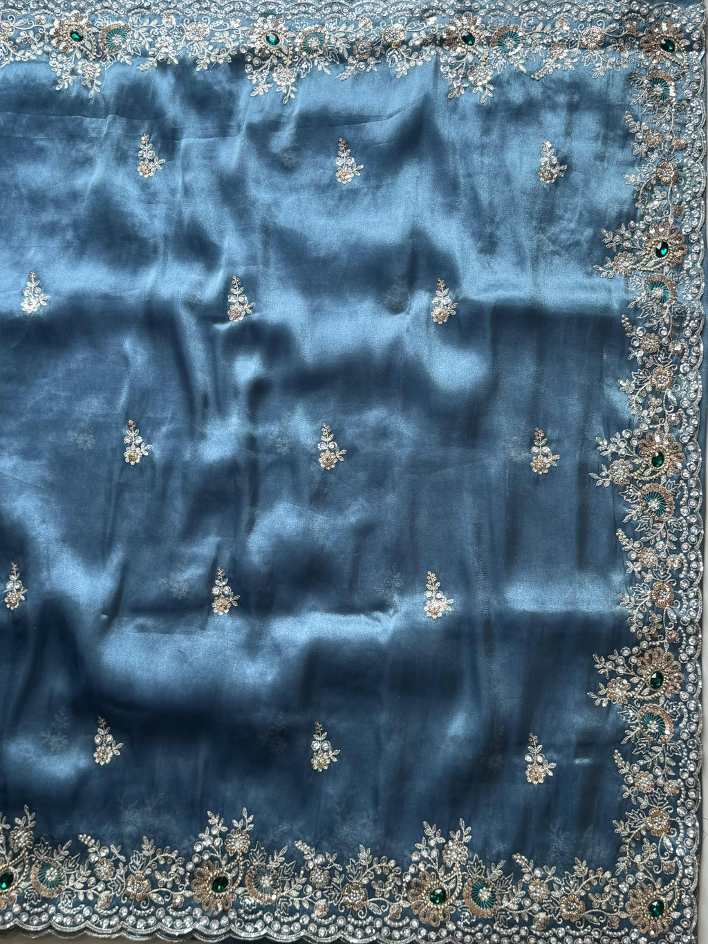 Ravisha - Designer Tissue Handwork Saree