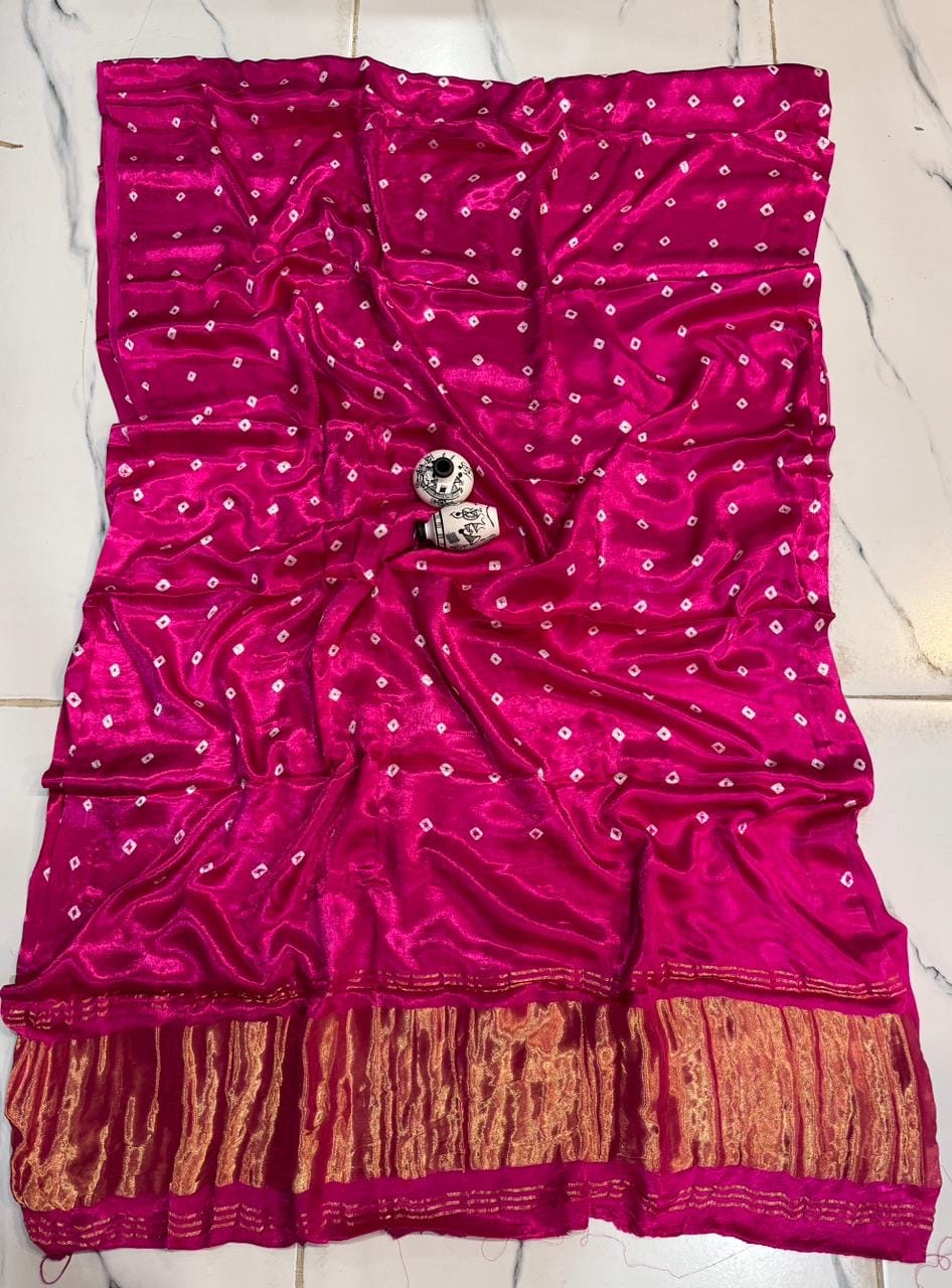 Misha - Pure Gajji Silk Bandej Saree