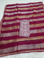 Vandana - Pure Kora Silk Handwoven Kadhua Saree