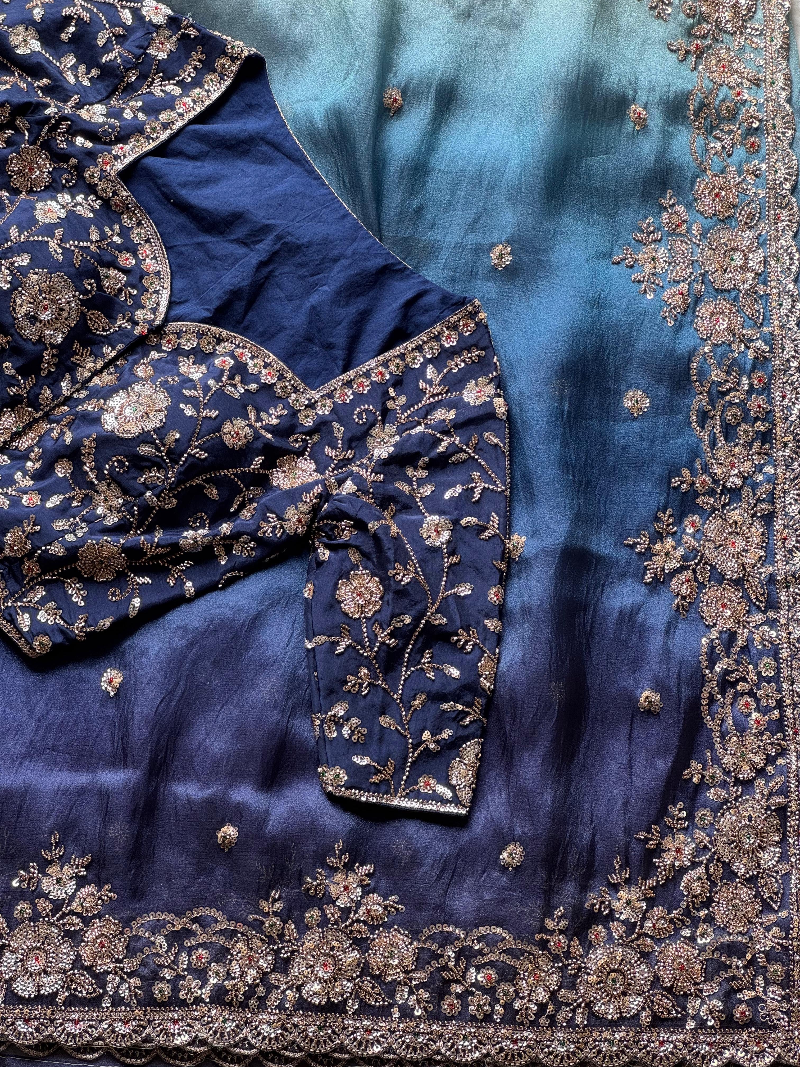 Sila- Designer Tissue Crepe Saree
