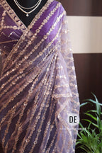 Samita - Cocktail Party Wear Sequined Net Saree