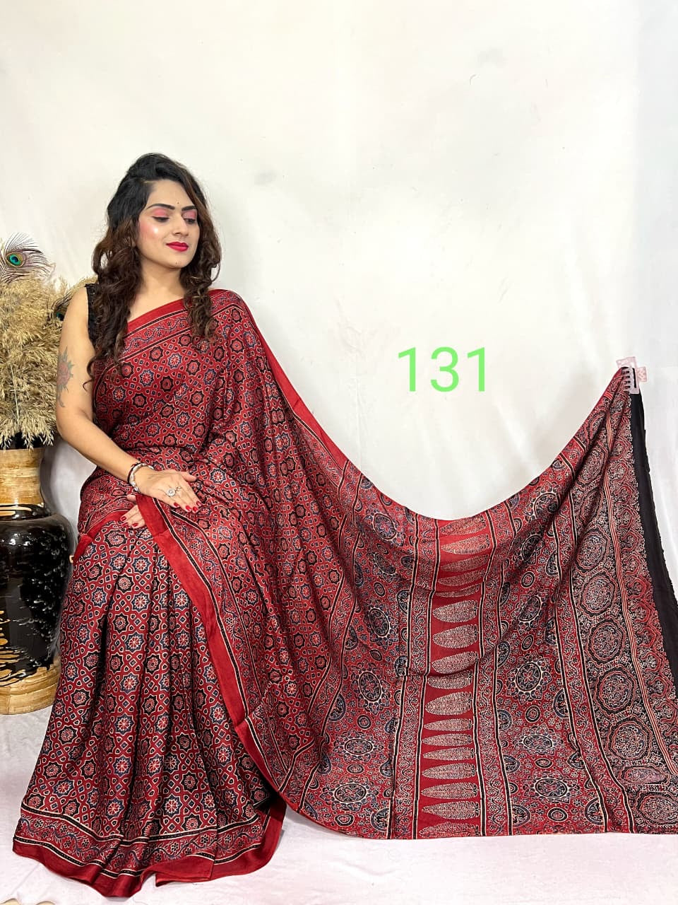 Mithali - Pure Modal Ajrakh saree