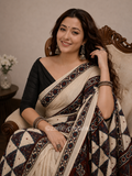 Heeriya - Designer Ajrakh Handworked Saree