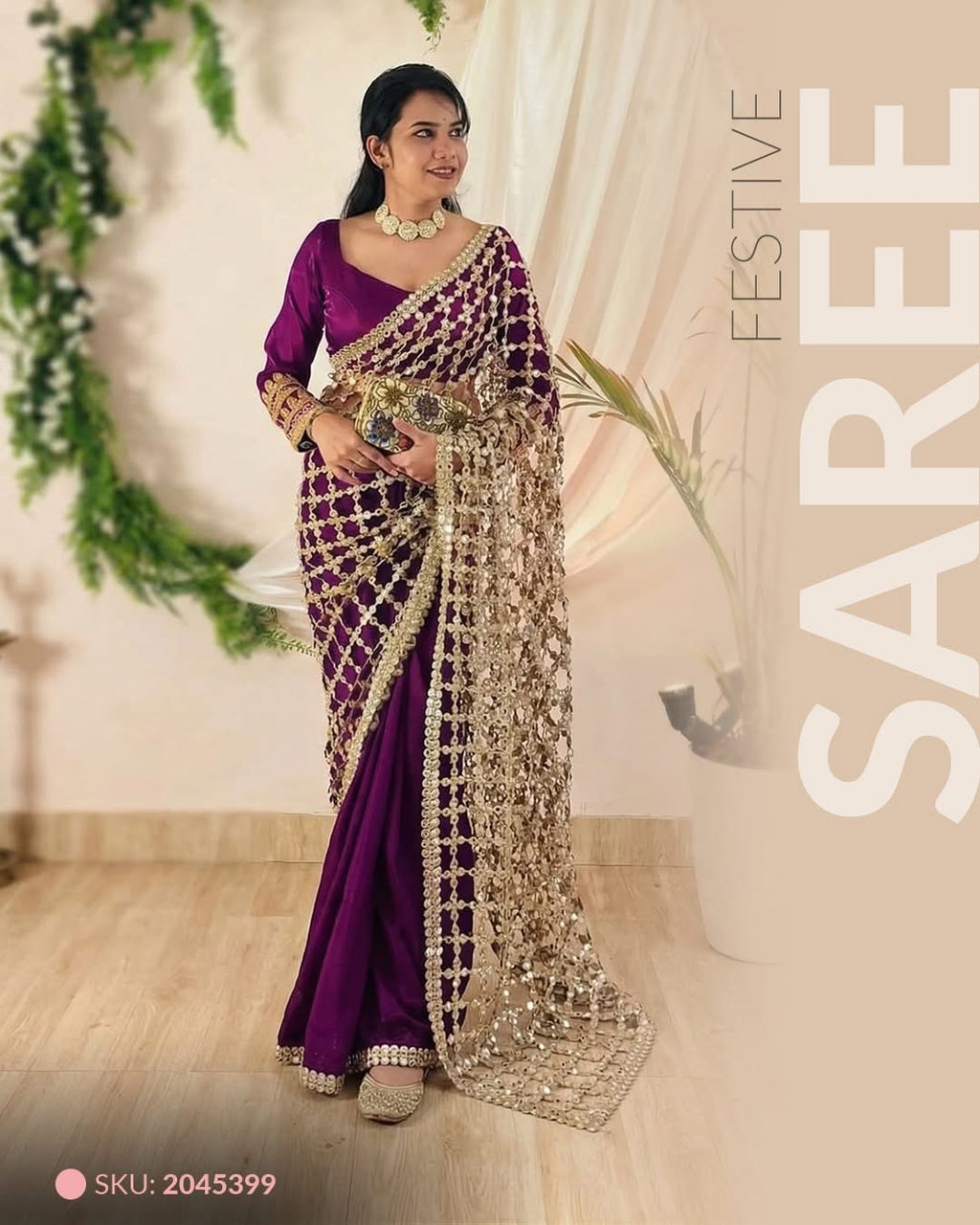 Shobha - Soft Crepe Mirror Silk Saree