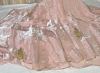 Neha 1 - Hot Pink Hand-Embellished Tissue Crepe Silk Saree