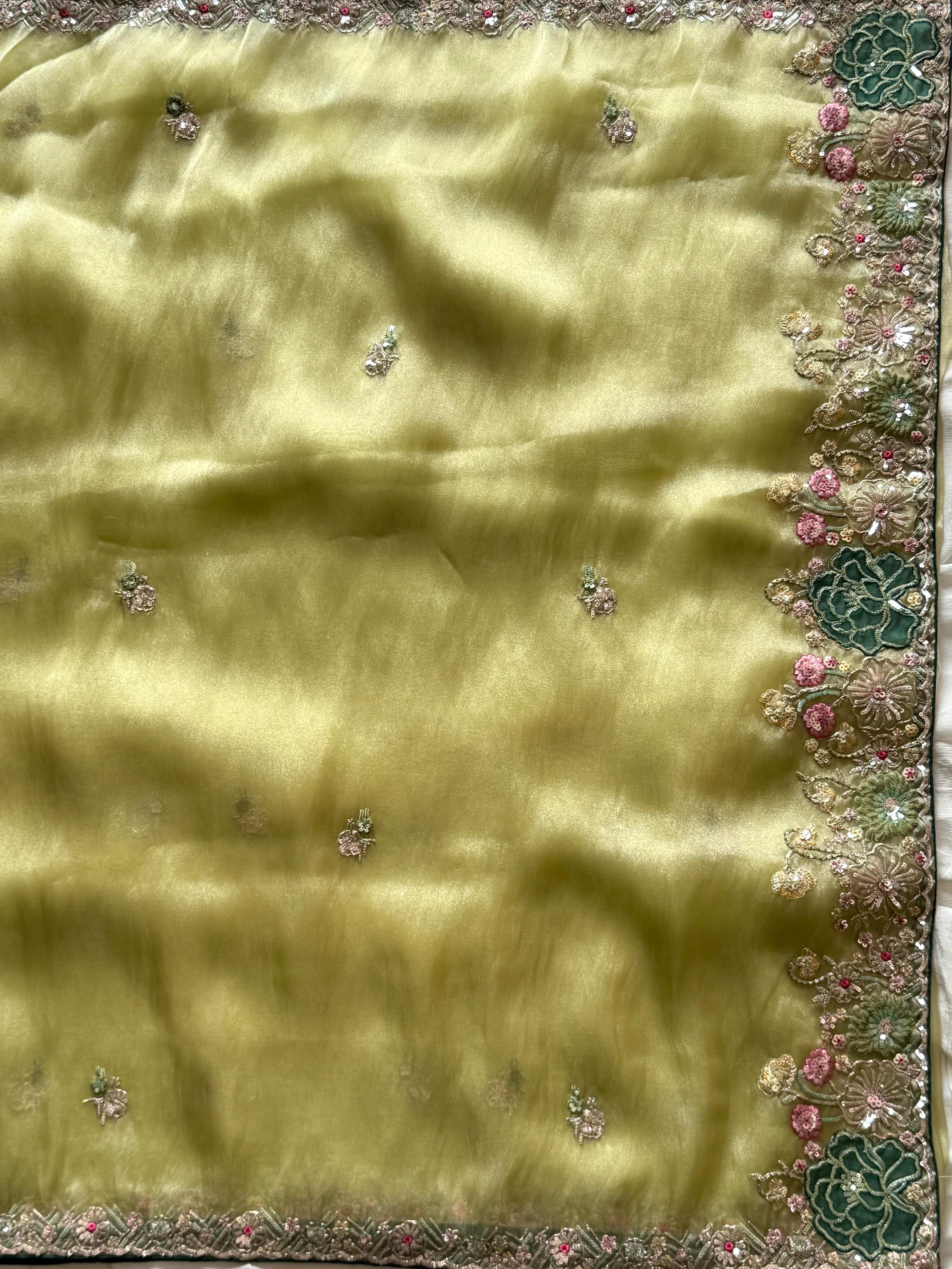 Athira - Tissue Silk Saree with Sequins handwork