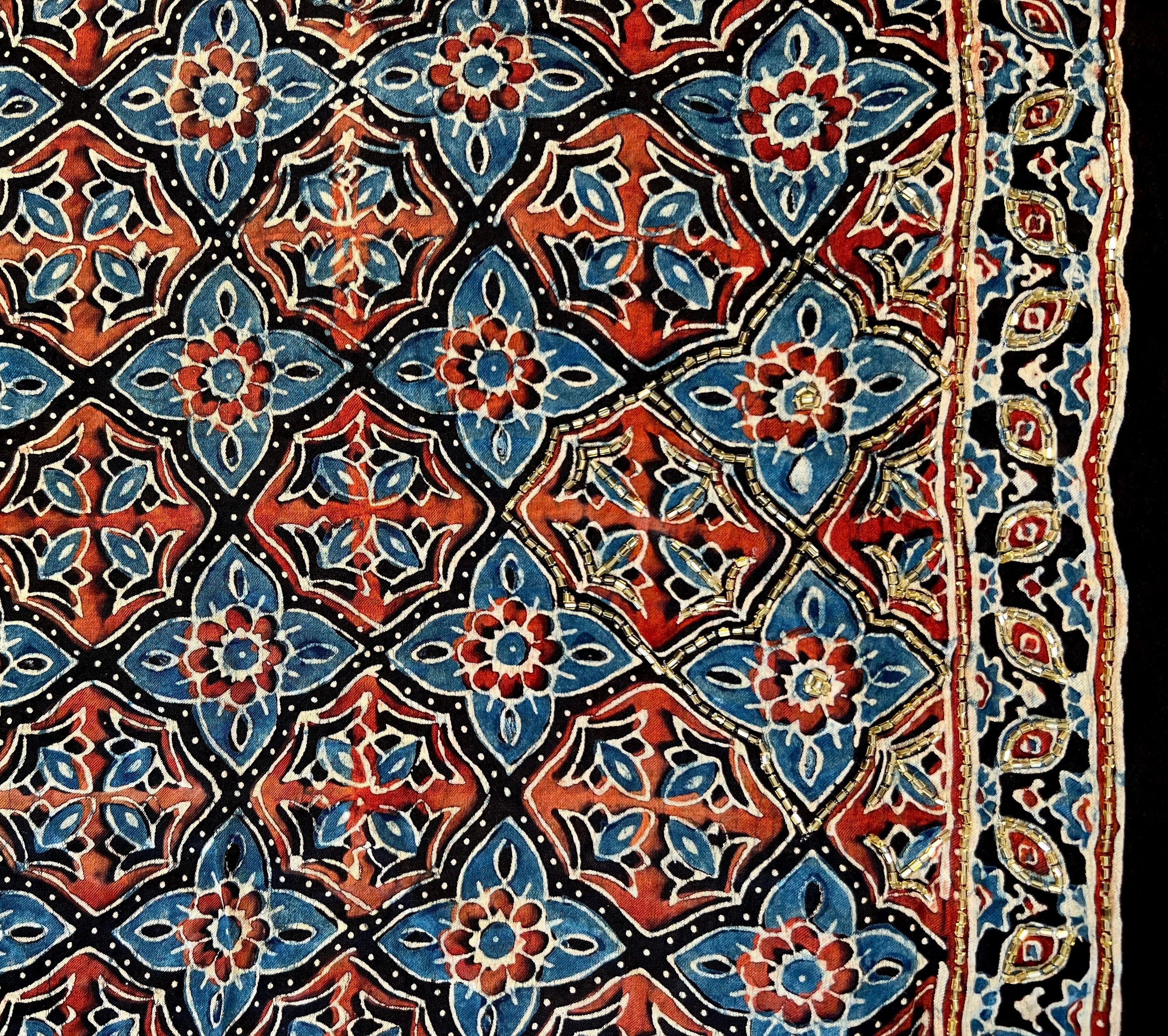 Jasmin | Handcrafted Ajrakh Couture Saree
