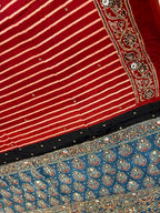 Anoor | Designer Handcrafted Ajrakh Saree - Zari by Priyanka