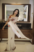 Treasa - Pure Chiffon Saree with handwork