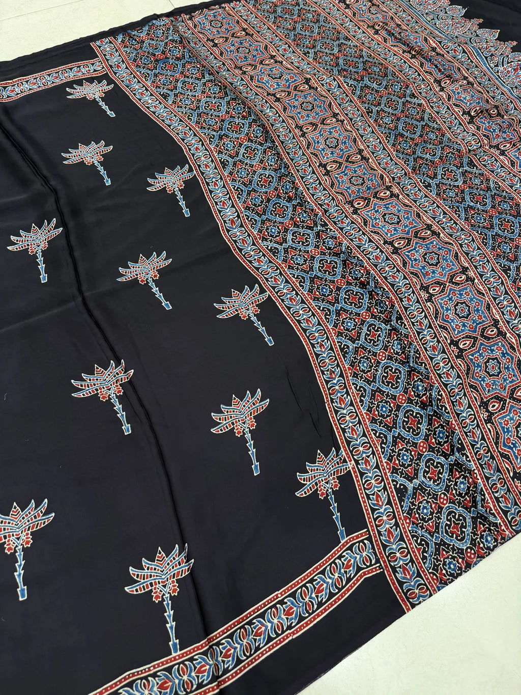 Nilofer - Pure Modal Ajrakh saree