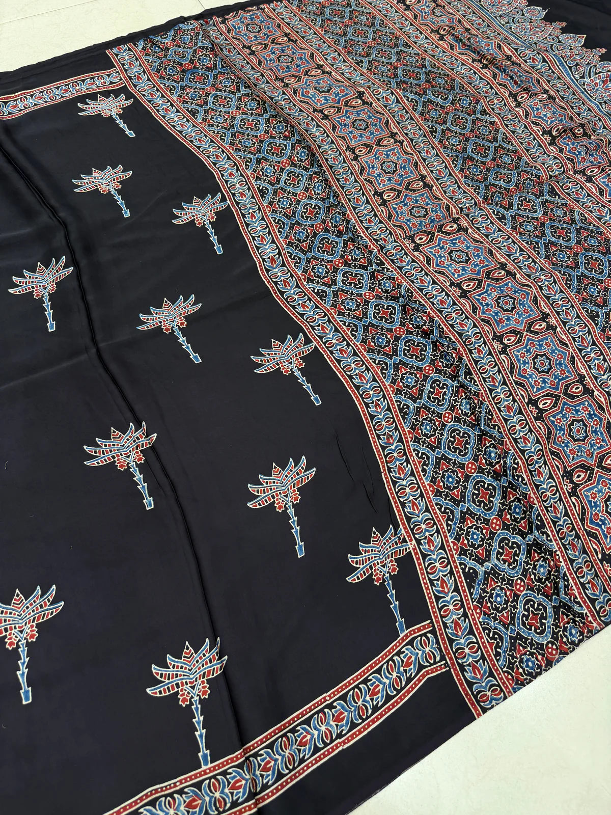Nilofer - Pure Modal Ajrakh saree