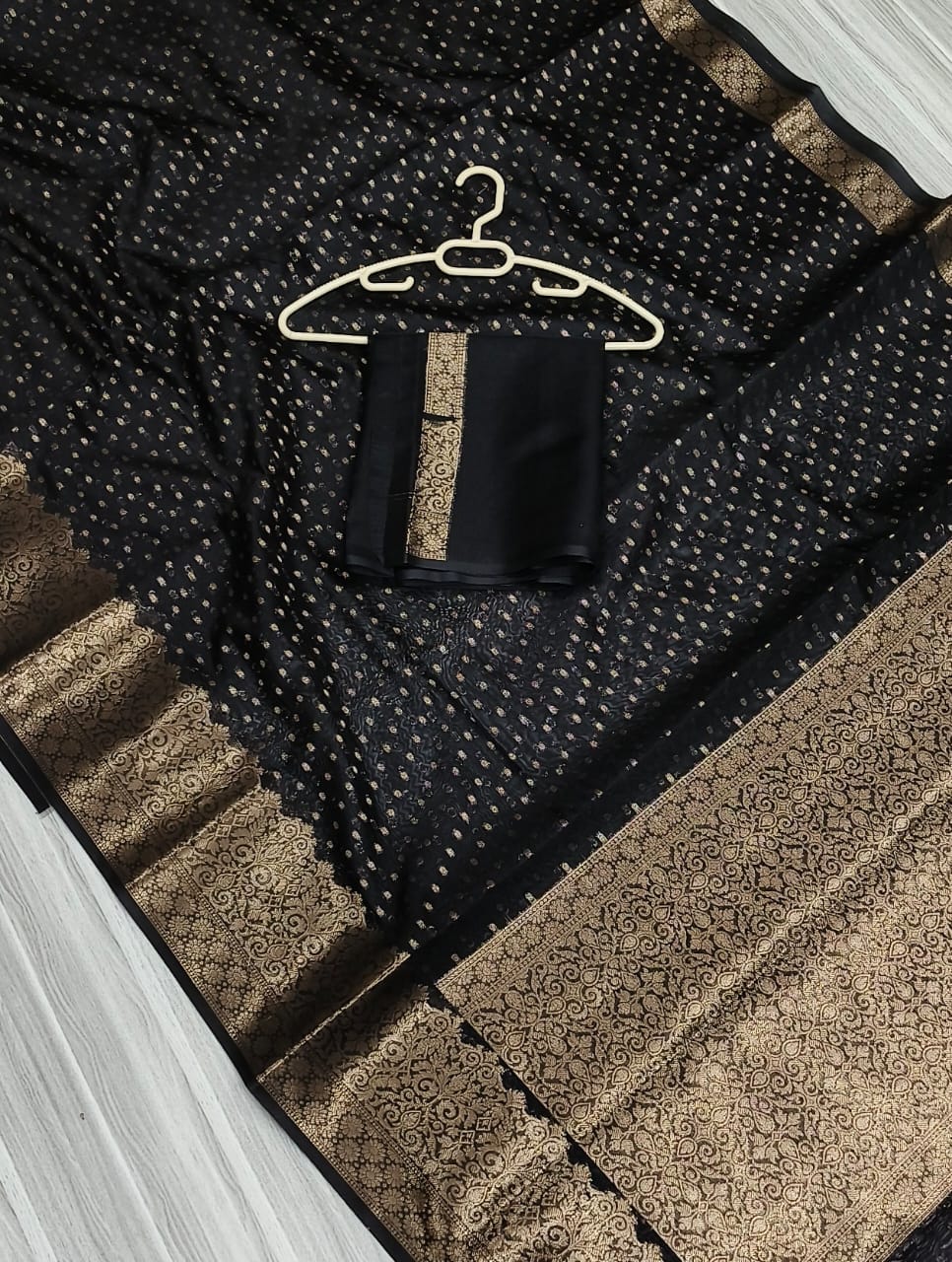 Rasha - Banarasi handloom Silk Saree with Antique Gold Zari Border