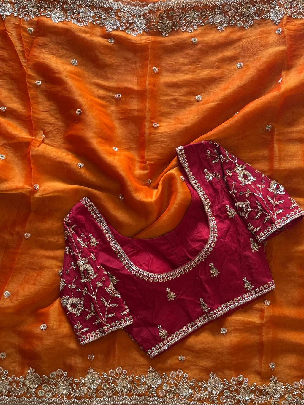 Aleena - Designer Tissue Crepe Saree
