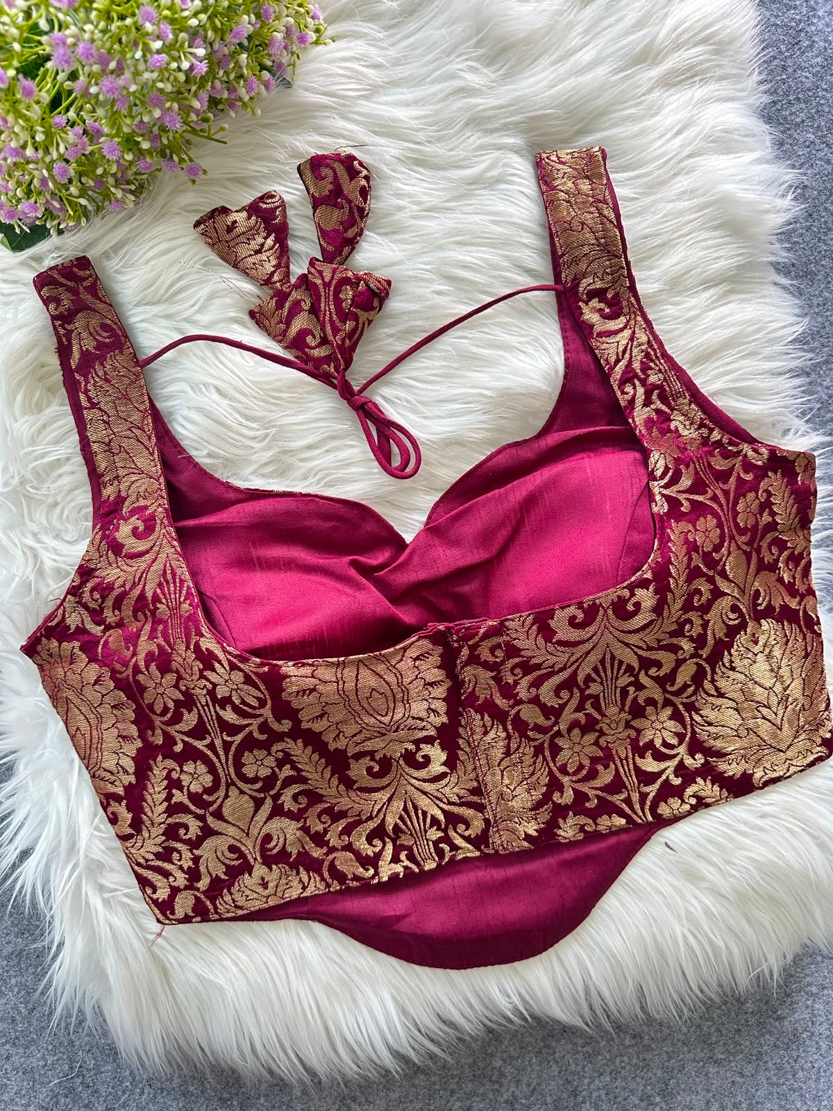 Dilbur - Banarasi silk Padded Corset Blouse