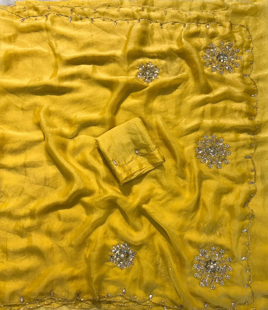 Dilsha - Tissue Crepe with handwork