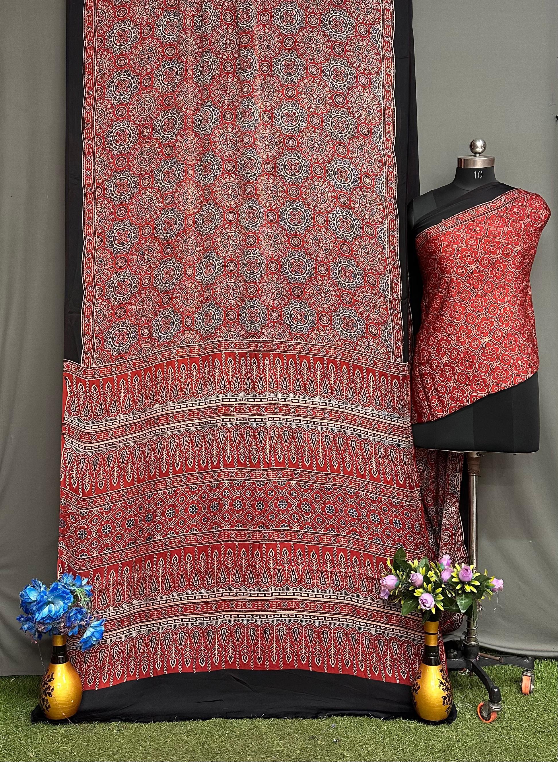 Resham - Pure Modal Silk Ajrakh Saree