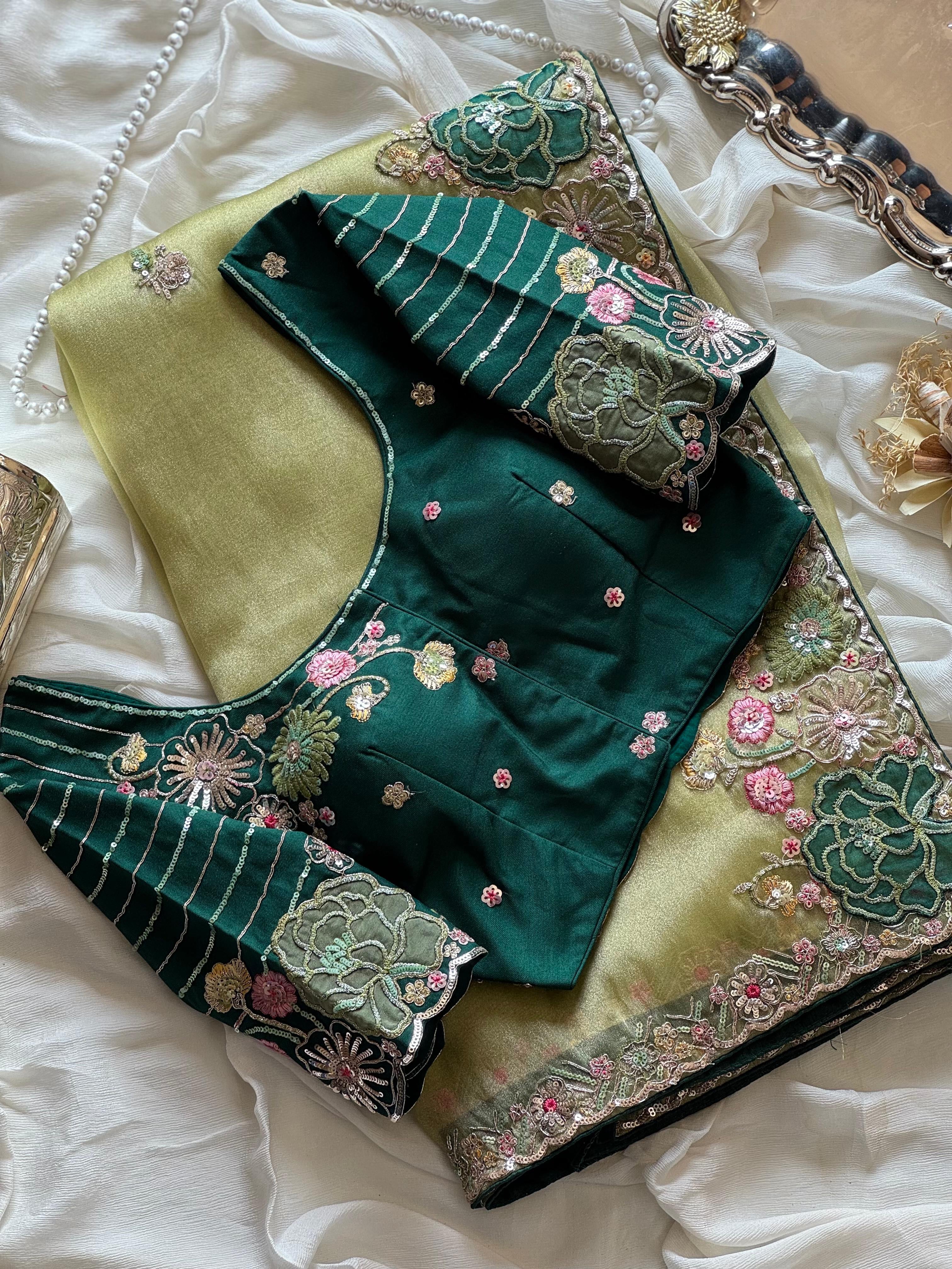 Athira - Tissue Silk Saree with Sequins handwork