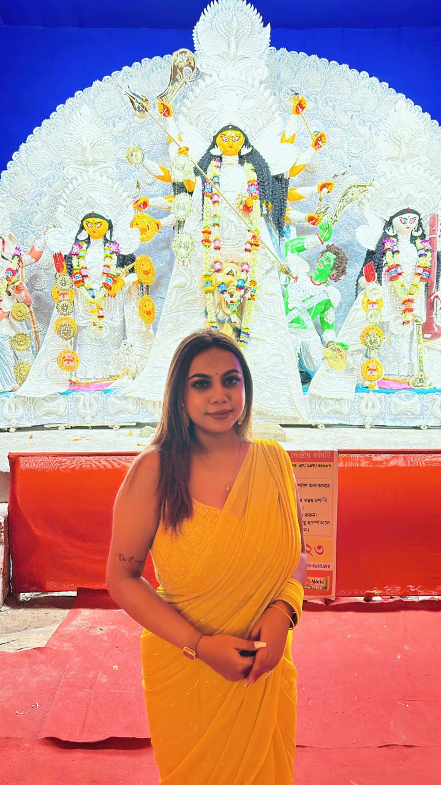 Priya - Designer Yellow Georgette Saree with Blouse Piece