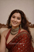 Tulsi -  Designer Pure Modal Ajrakh Mirror saree