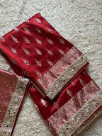 Teja - Glass Tissue Silk Saree with Handwork