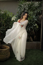 Treasa - Pure Chiffon Saree with handwork