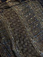 Gaurika | Designer Handcrafted Ajrakh Saree - Zari by Priyanka