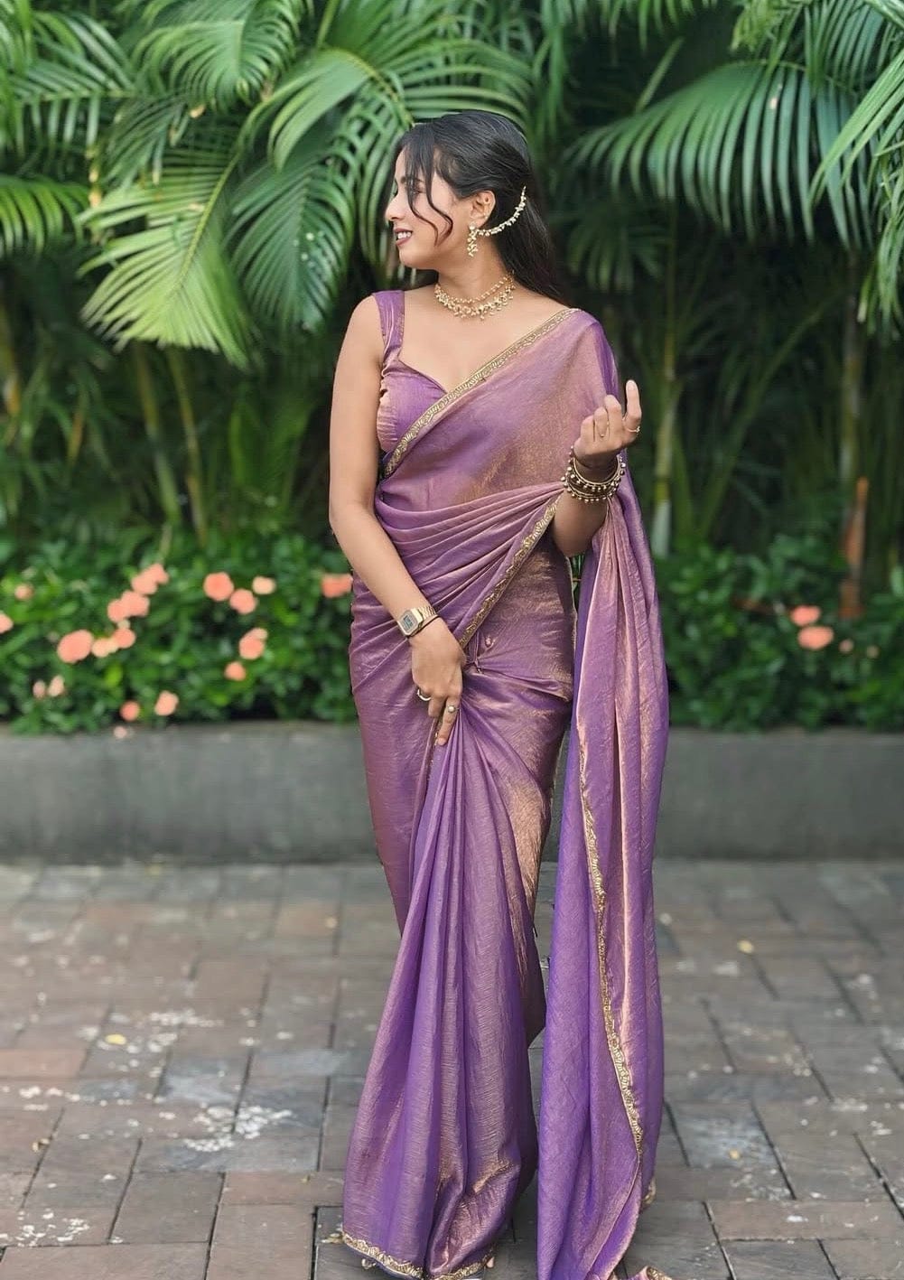 Madhuri - Flowy sheer Chiffon saree