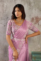 Pinki - Designer Satin Saree